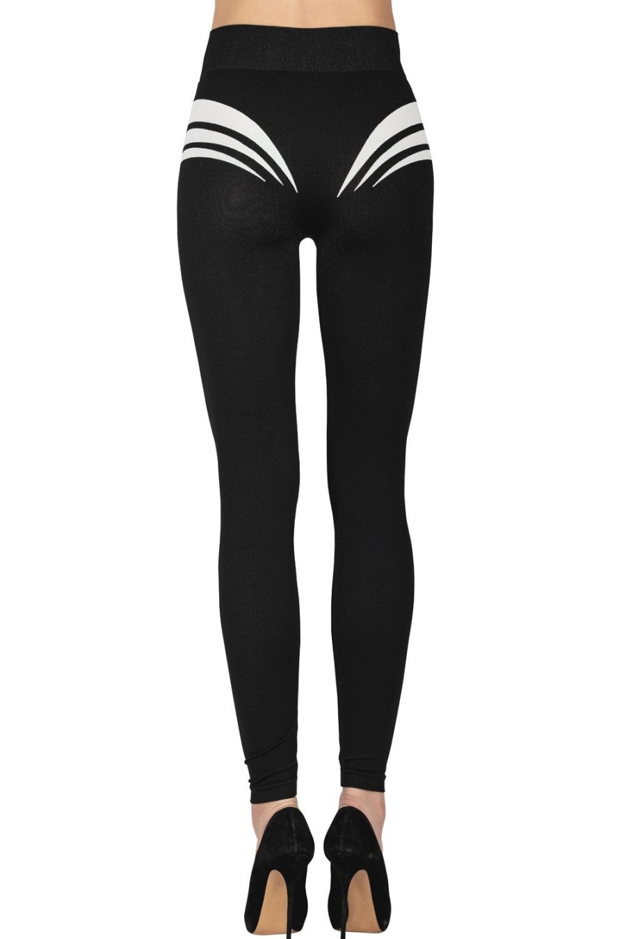 Donna Emilio Cavallini | Leggings Eclettico Nero/Bianco Ottico